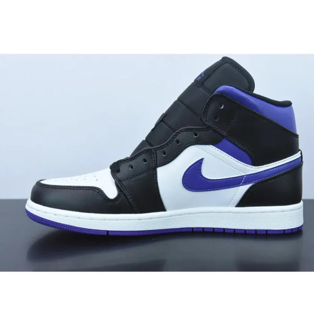 Air Jordan 1 Mid “White/Black/Court Purple”  554724-095