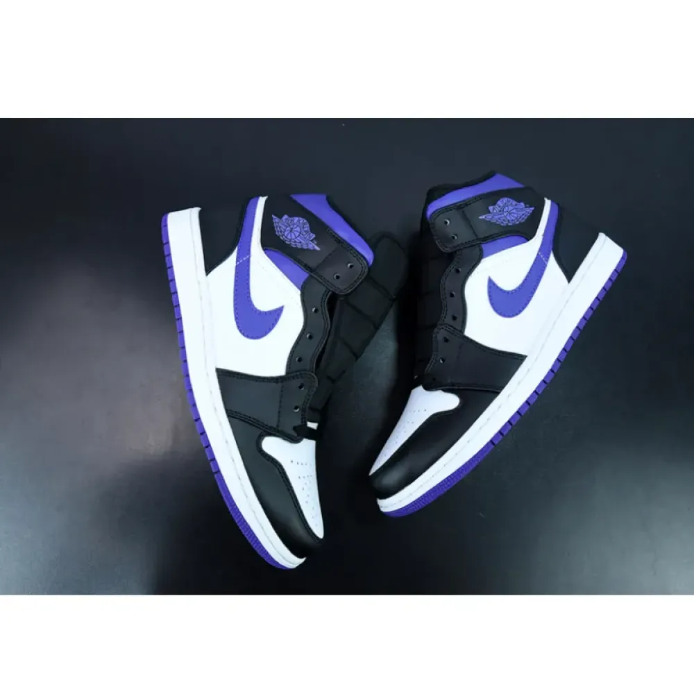 Air Jordan 1 Mid “White/Black/Court Purple”  554724-095