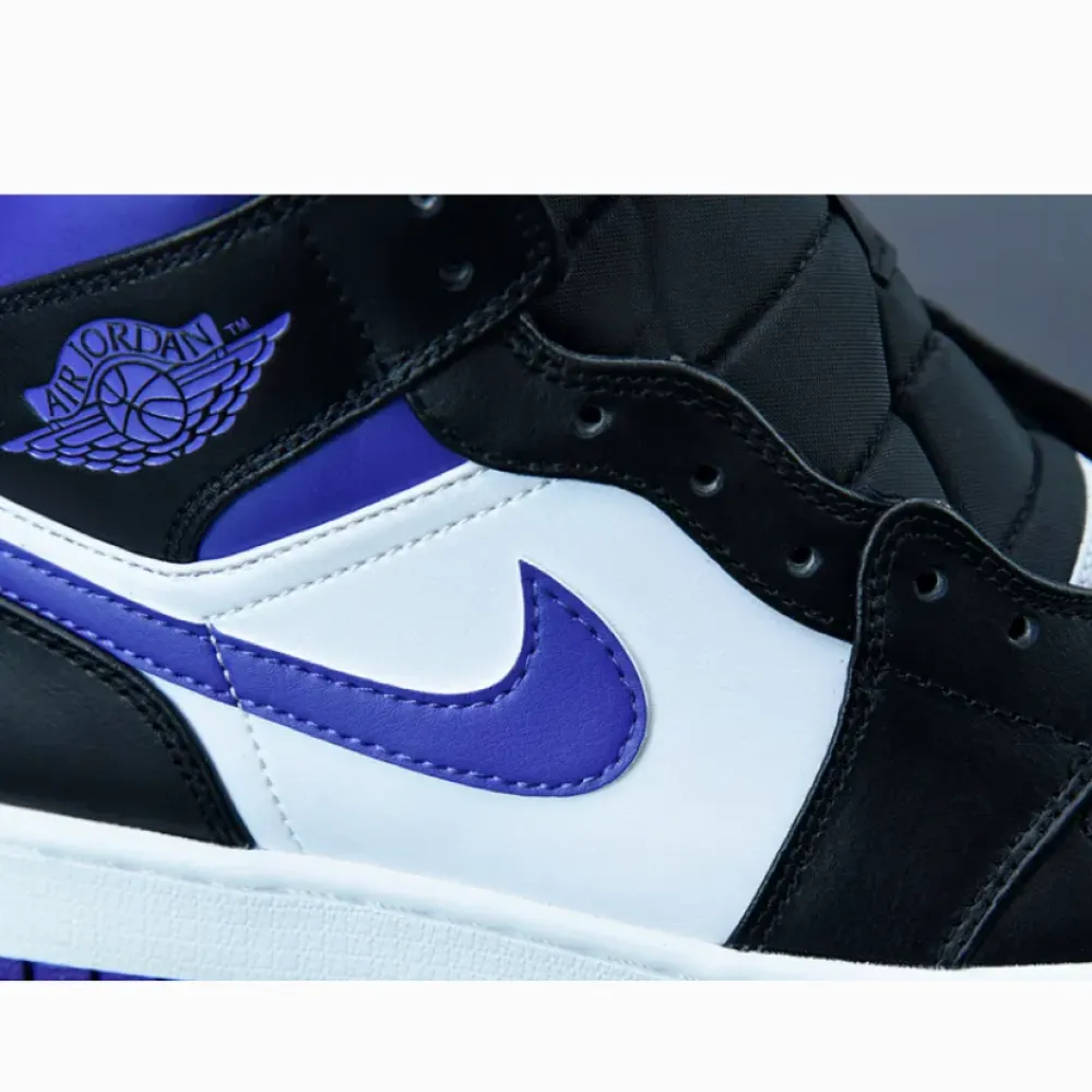 Air Jordan 1 Mid “White/Black/Court Purple”  554724-095