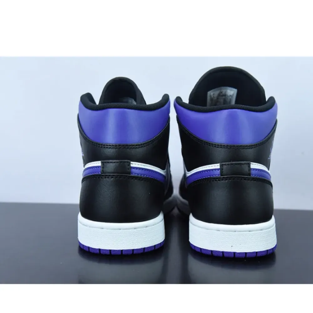 Air Jordan 1 Mid “White/Black/Court Purple”  554724-095