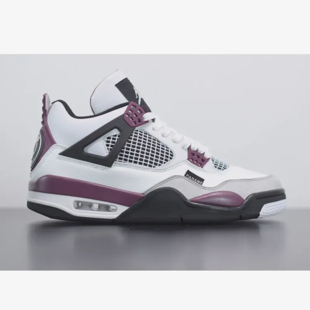 PSG x Air Jordan 4 White/Neutral Grey/Black/Bordeaux  CZ5624-100