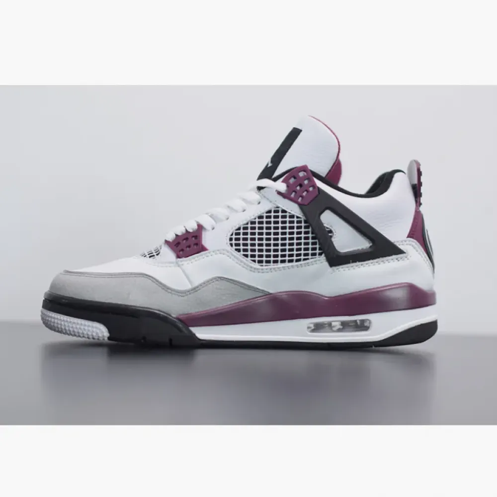 PSG x Air Jordan 4 White/Neutral Grey/Black/Bordeaux  CZ5624-100