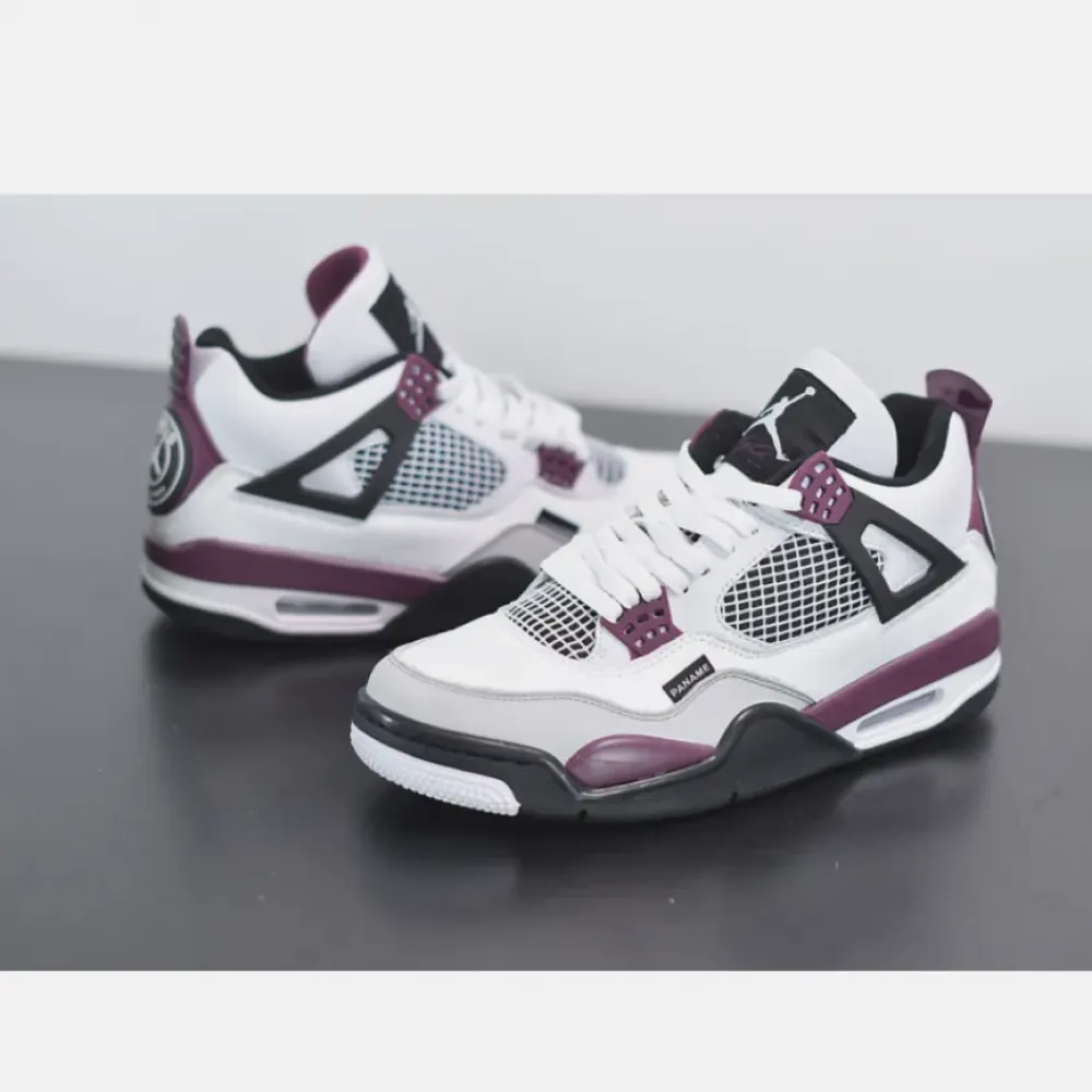 PSG x Air Jordan 4 White/Neutral Grey/Black/Bordeaux  CZ5624-100