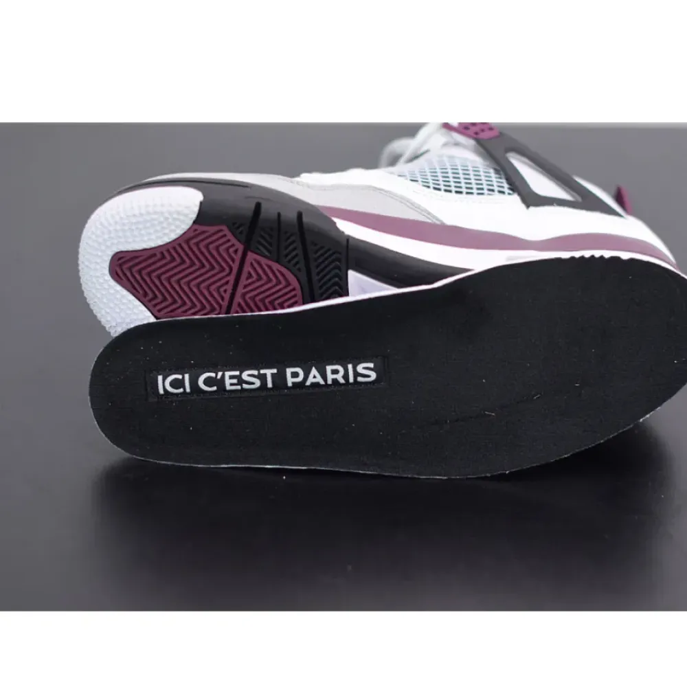 PSG x Air Jordan 4 White/Neutral Grey/Black/Bordeaux  CZ5624-100