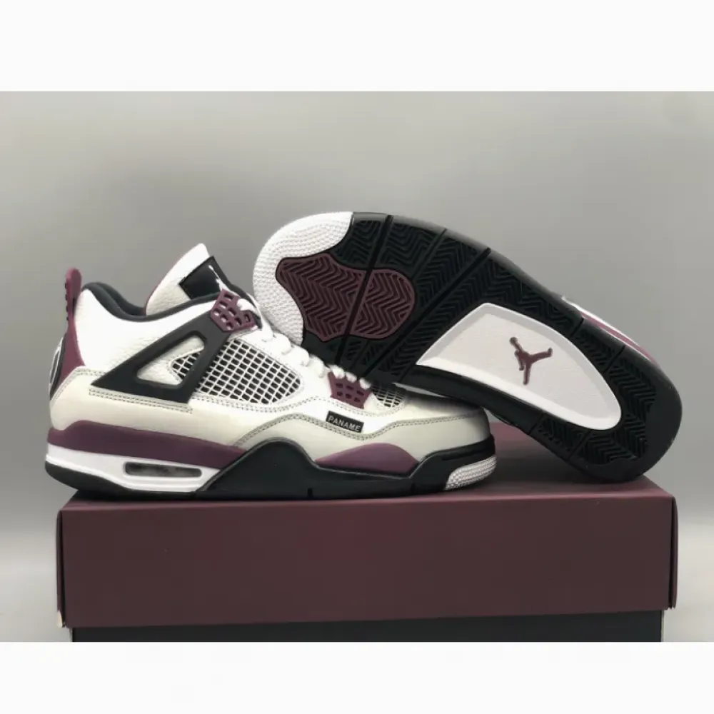 PSG x Air Jordan 4 White/Neutral Grey/Black/Bordeaux  CZ5624-100