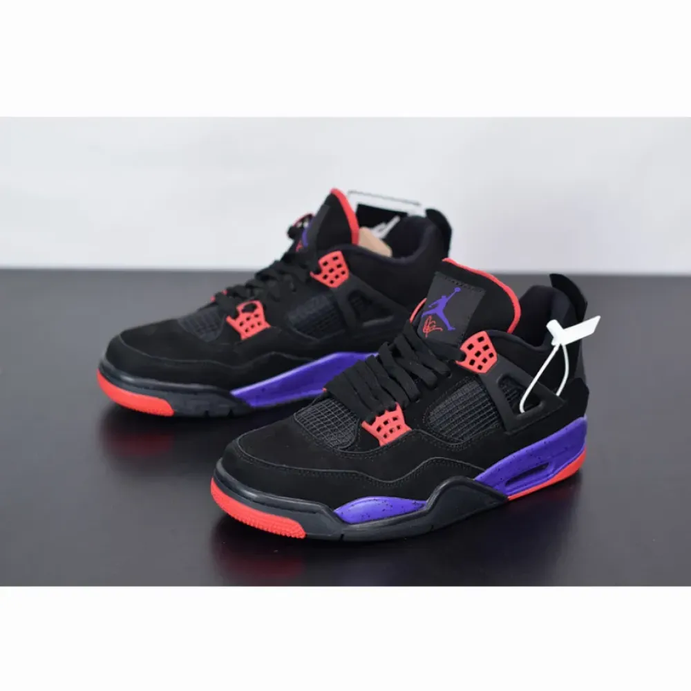 Air Jordan 4 Raptors Black/University Red-Court Purple  AQ3816-056