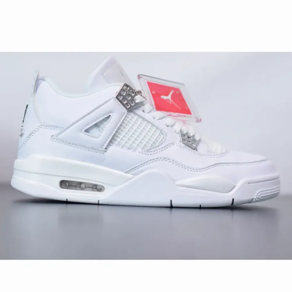 Air Jordan 4 Retro “Pure Money” White/White-Metallic Silver 308497-100