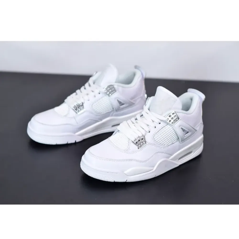 Air Jordan 4 Retro “Pure Money” White/White-Metallic Silver 308497-100