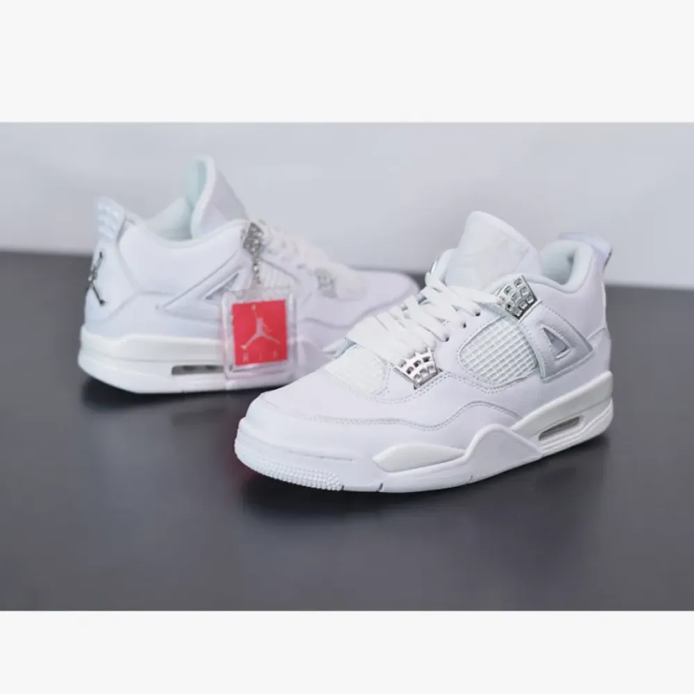 Air Jordan 4 Retro “Pure Money” White/White-Metallic Silver 308497-100