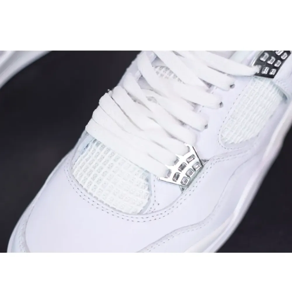 Air Jordan 4 Retro “Pure Money” White/White-Metallic Silver 308497-100