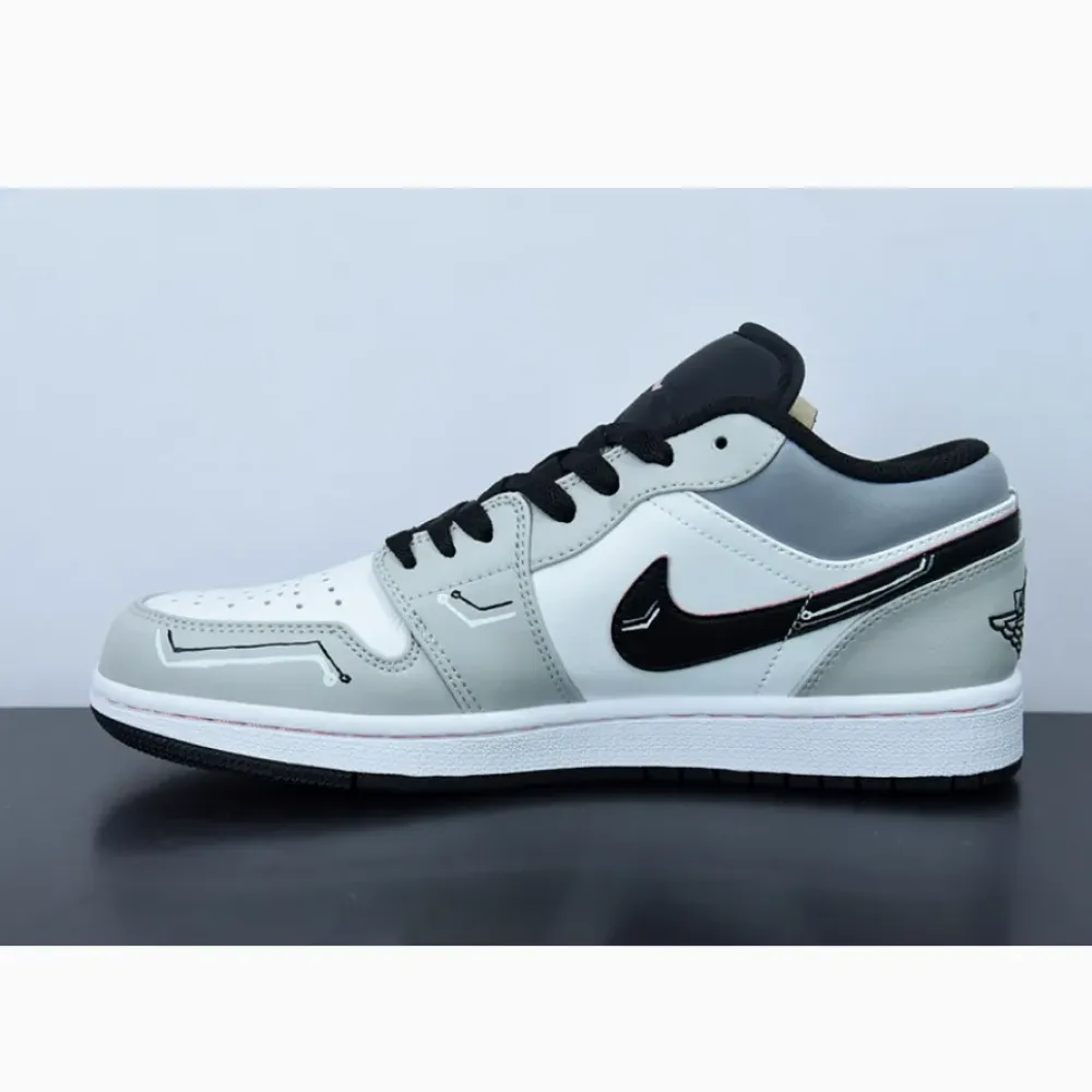Custom Air Jordan 1 Low Grey Black White