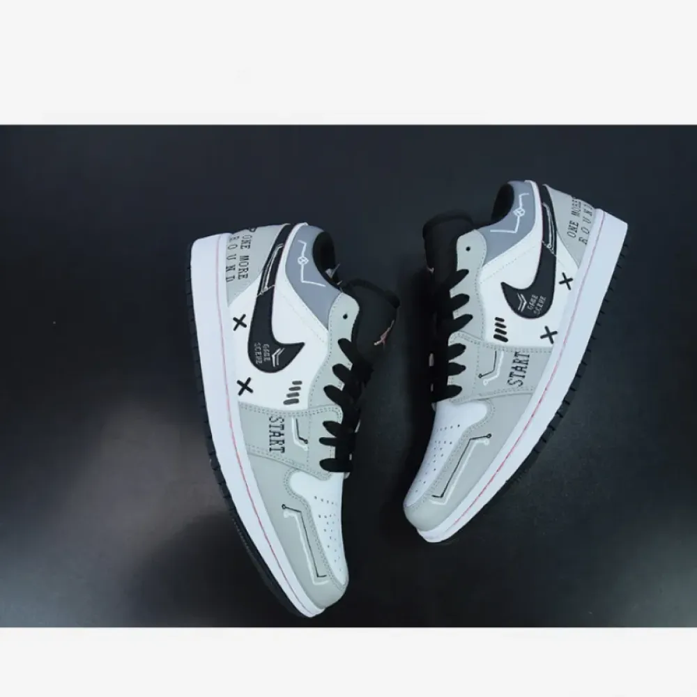 Custom Air Jordan 1 Low Grey Black White