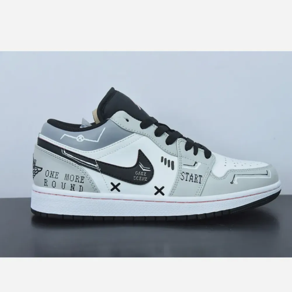 Custom Air Jordan 1 Low Grey Black White