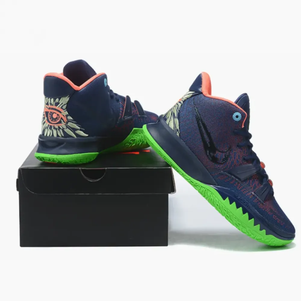 Nike Kyrie 7 Midnight Navy Pink Green CQ9327-401 CQ9326-401