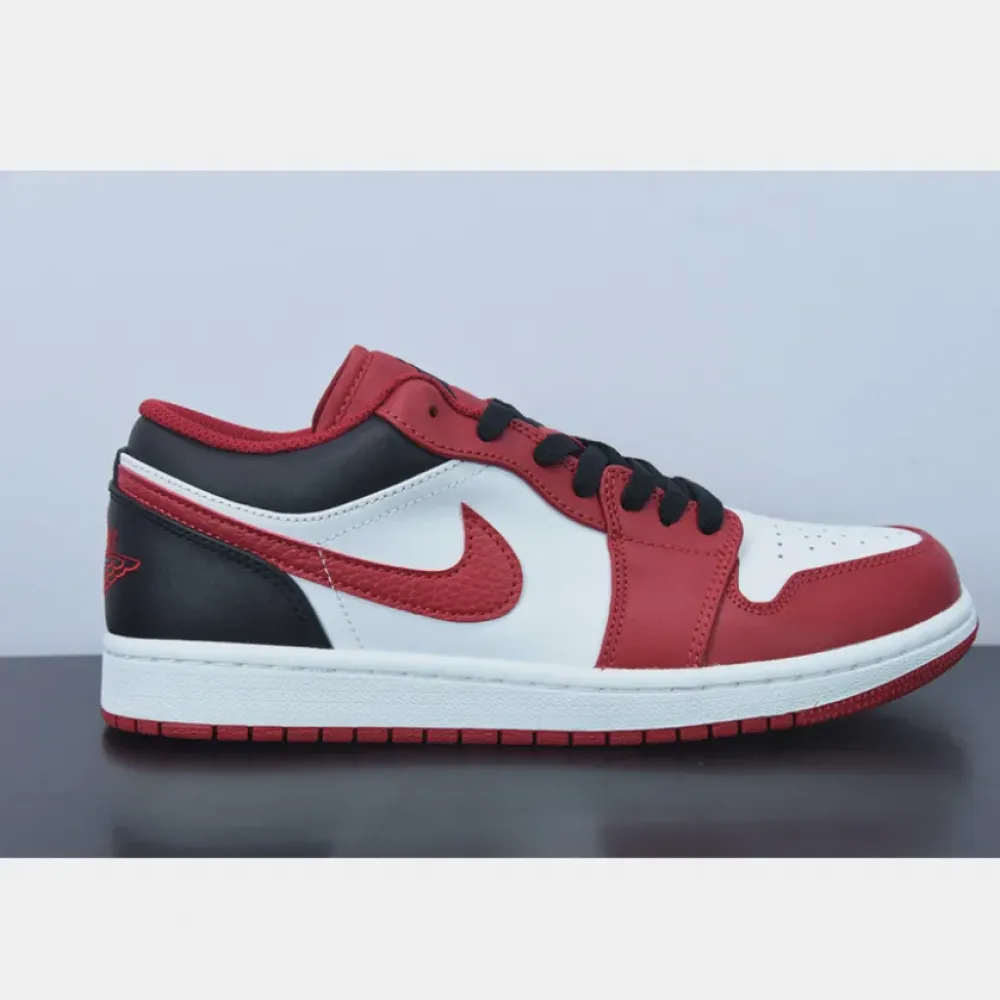 Air Jordan 1 Low “Reverse Black Toe” White/Black/Red  553558-163