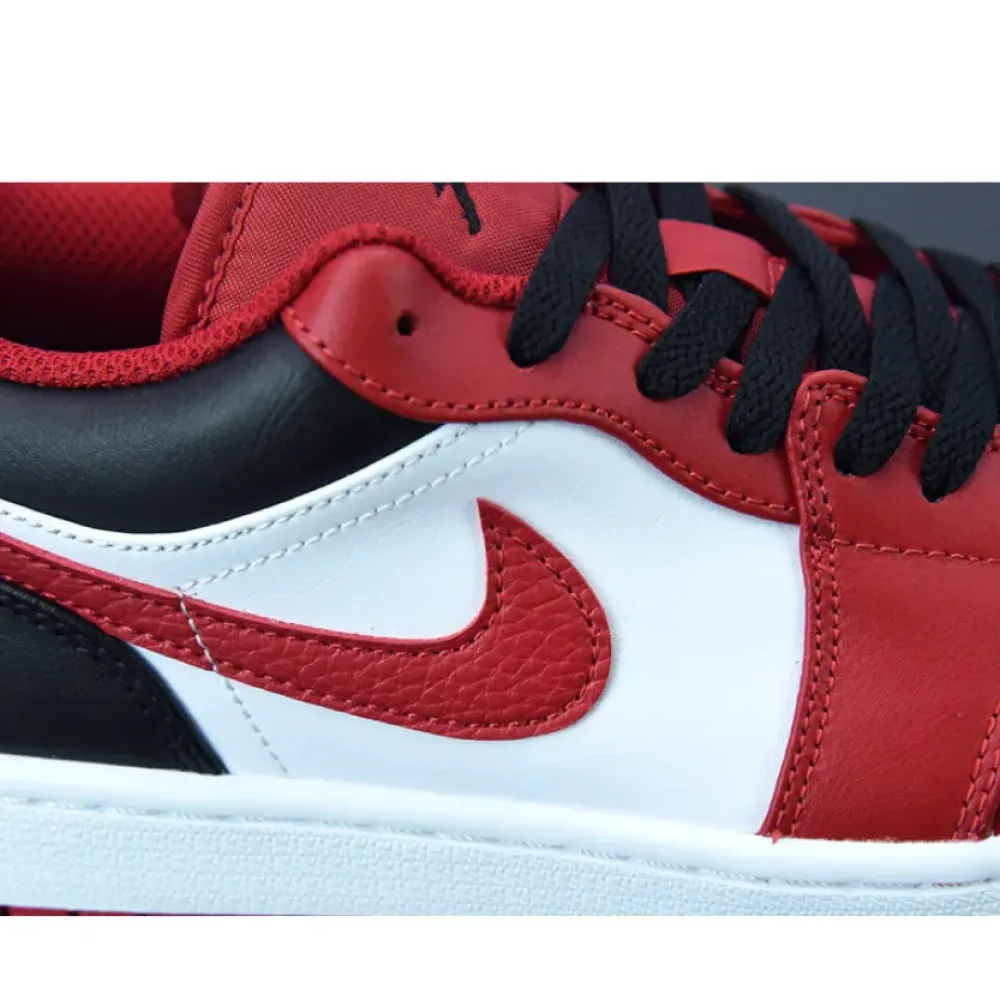 Air Jordan 1 Low “Reverse Black Toe” White/Black/Red  553558-163