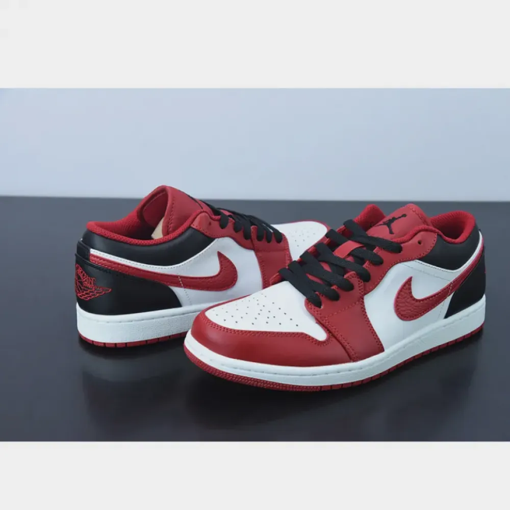 Air Jordan 1 Low “Reverse Black Toe” White/Black/Red  553558-163