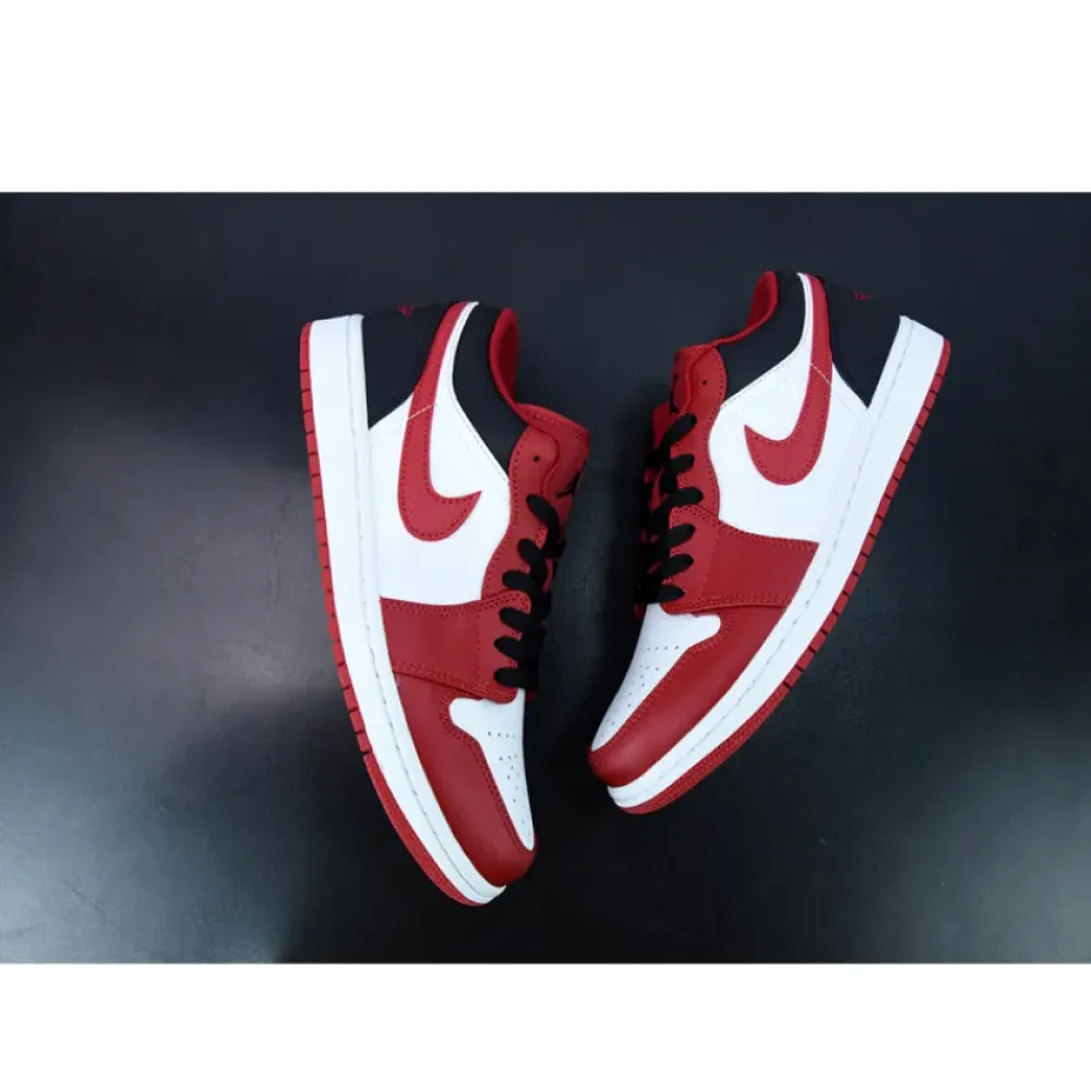 Air Jordan 1 Low “Reverse Black Toe” White/Black/Red  553558-163