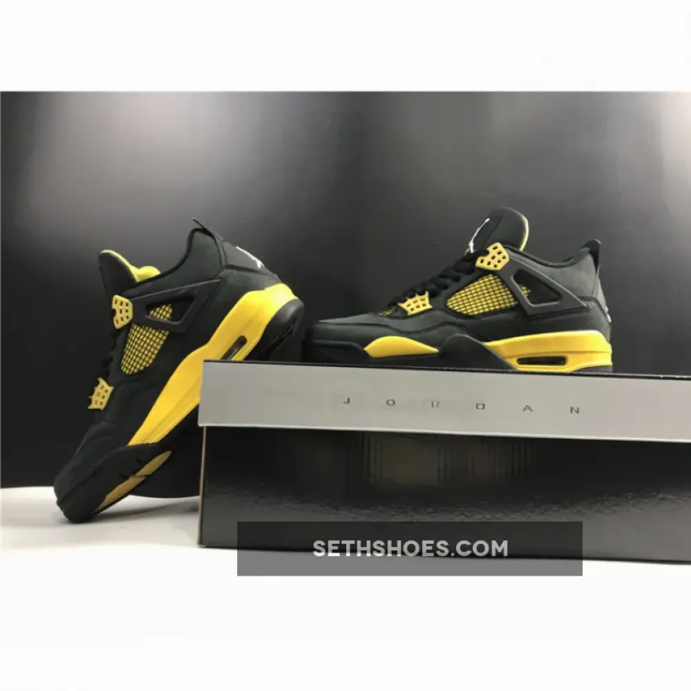 Air Jordan 4 (IV) Retro “Thunder” Black/White-Tour Yellow 308497-008