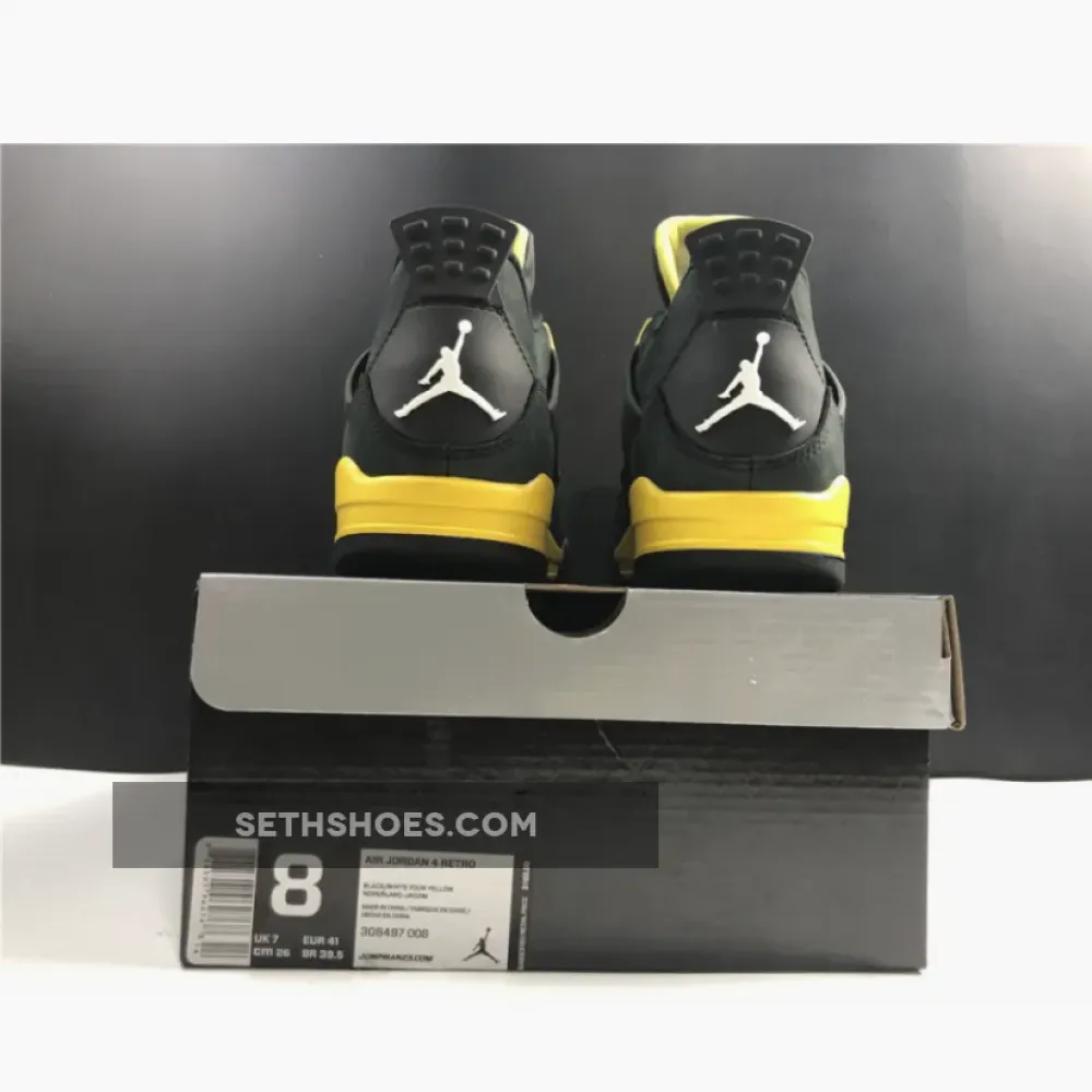 Air Jordan 4 (IV) Retro “Thunder” Black/White-Tour Yellow 308497-008