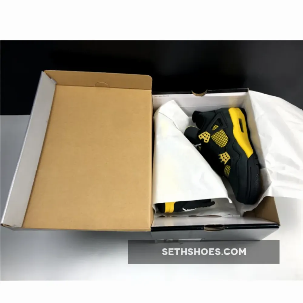Air Jordan 4 (IV) Retro “Thunder” Black/White-Tour Yellow 308497-008