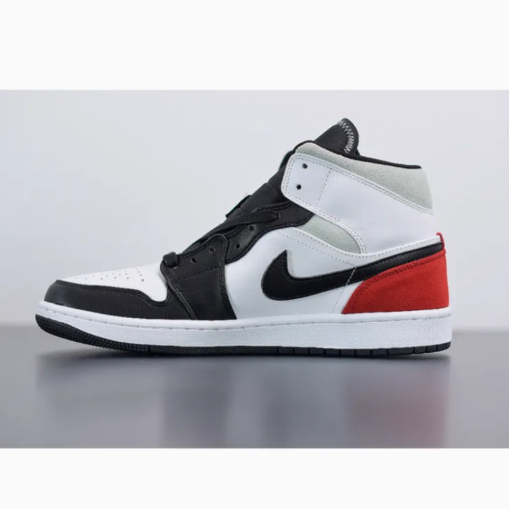 Air Jordan 1 Mid SE ‘Black Toe’ White/Black/Igloo/Track Red  852542-100