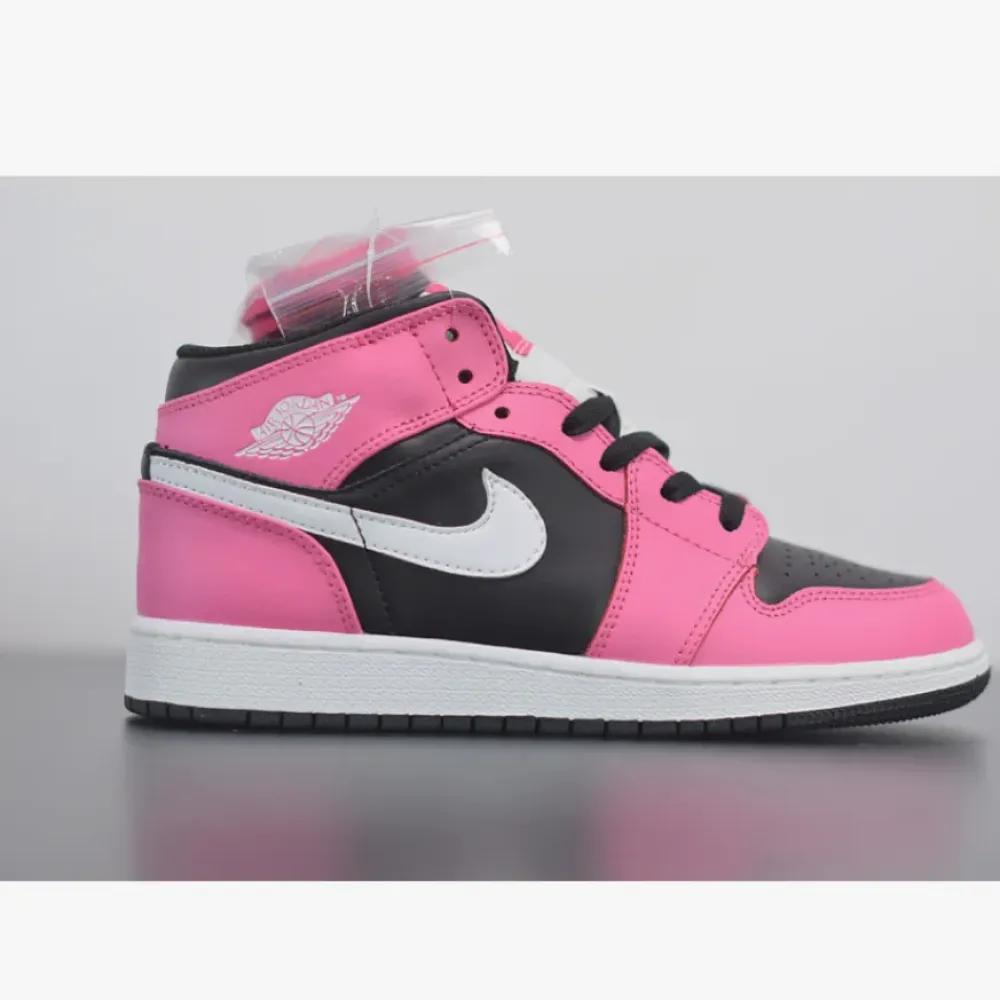 Air Jordan 1 Mid “Pinksicle” Black/White-Pinksicle  555112-002