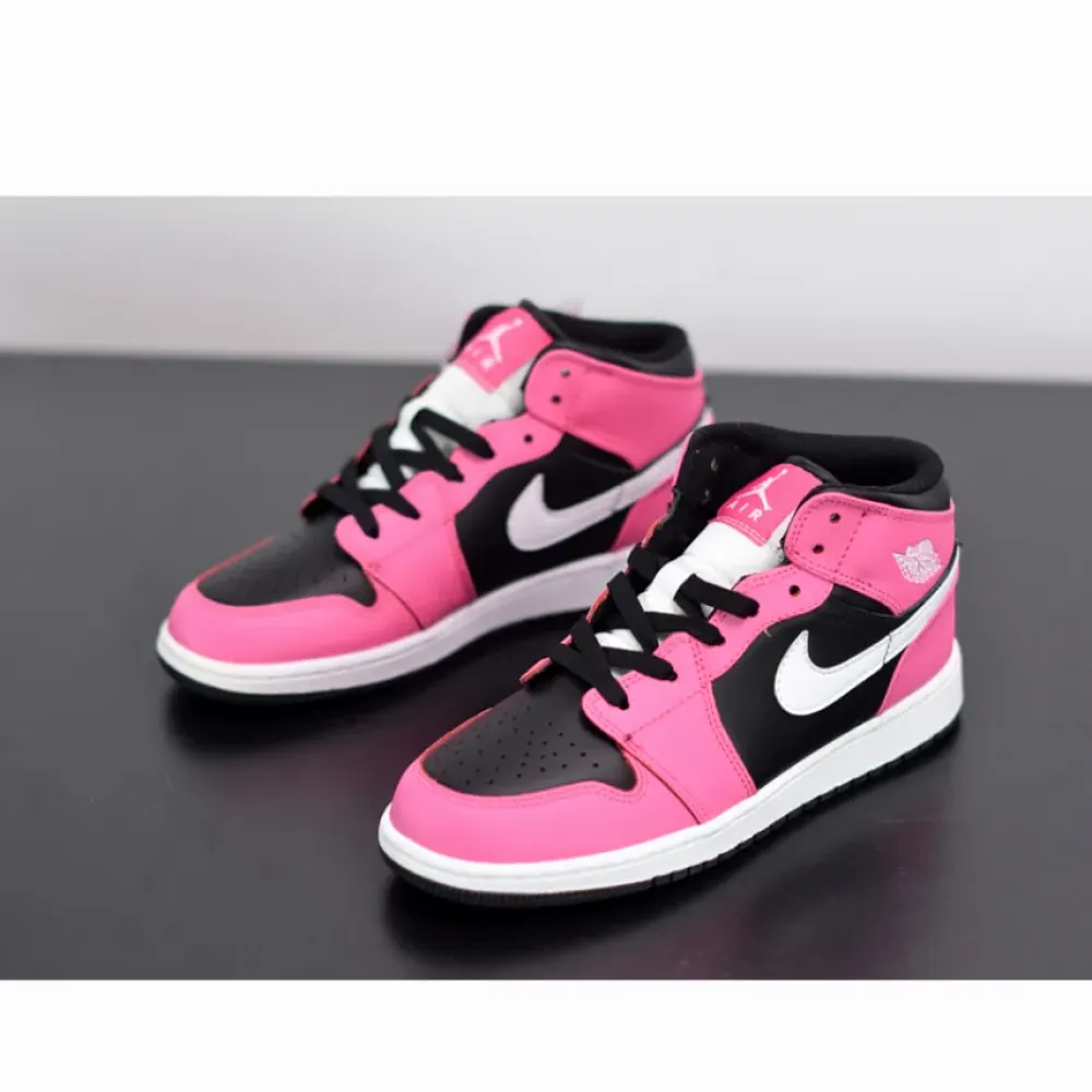 Air Jordan 1 Mid “Pinksicle” Black/White-Pinksicle  555112-002