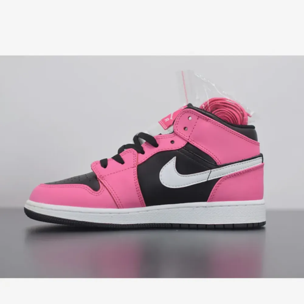 Air Jordan 1 Mid “Pinksicle” Black/White-Pinksicle  555112-002