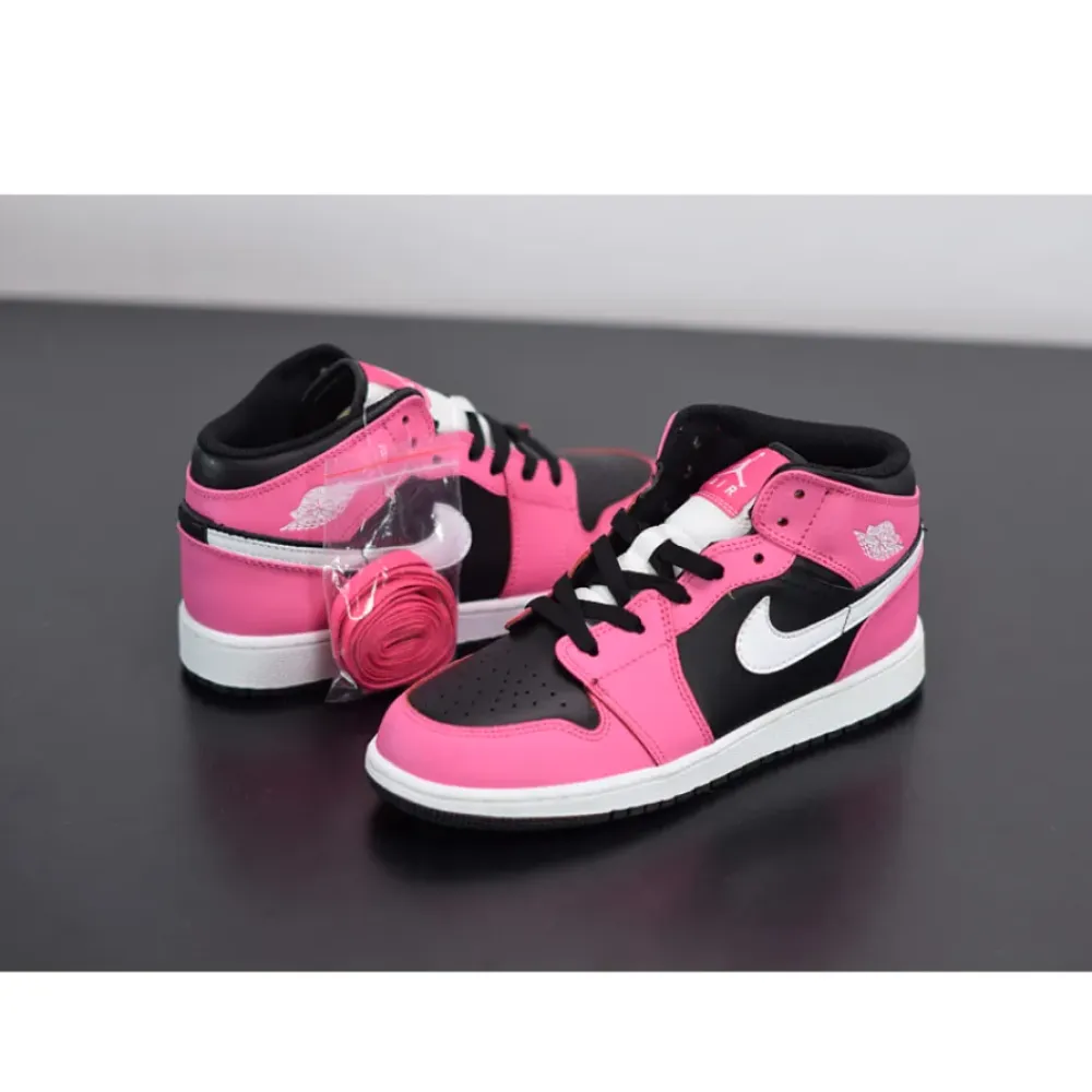Air Jordan 1 Mid “Pinksicle” Black/White-Pinksicle  555112-002