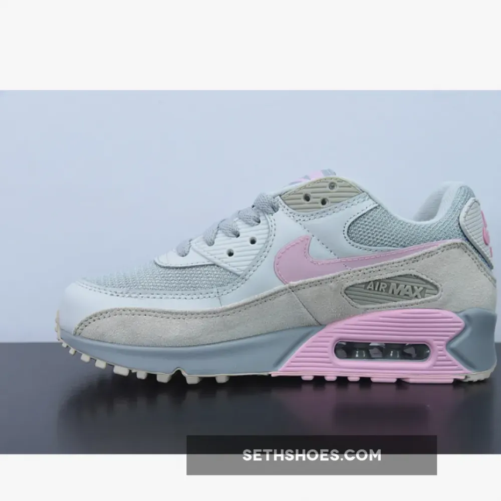 Nike Air Max 90 Vast Grey/Pink-Wolf Grey-String  CW7483-001