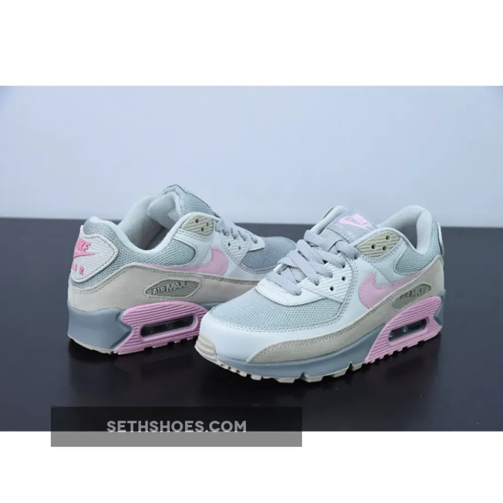 Nike Air Max 90 Vast Grey/Pink-Wolf Grey-String  CW7483-001