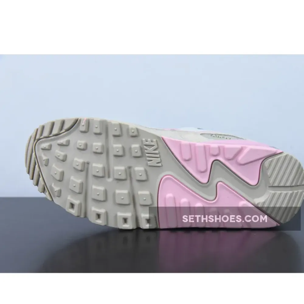 Nike Air Max 90 Vast Grey/Pink-Wolf Grey-String  CW7483-001
