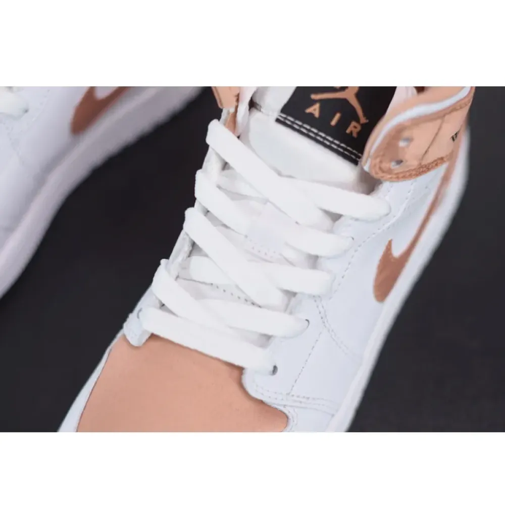 Air Jordan 1 Mid GS White Rose Gold  555112-190