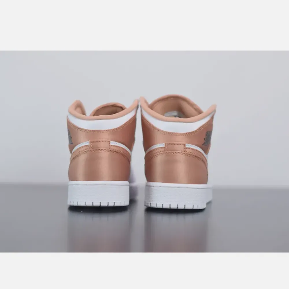 Air Jordan 1 Mid GS White Rose Gold  555112-190