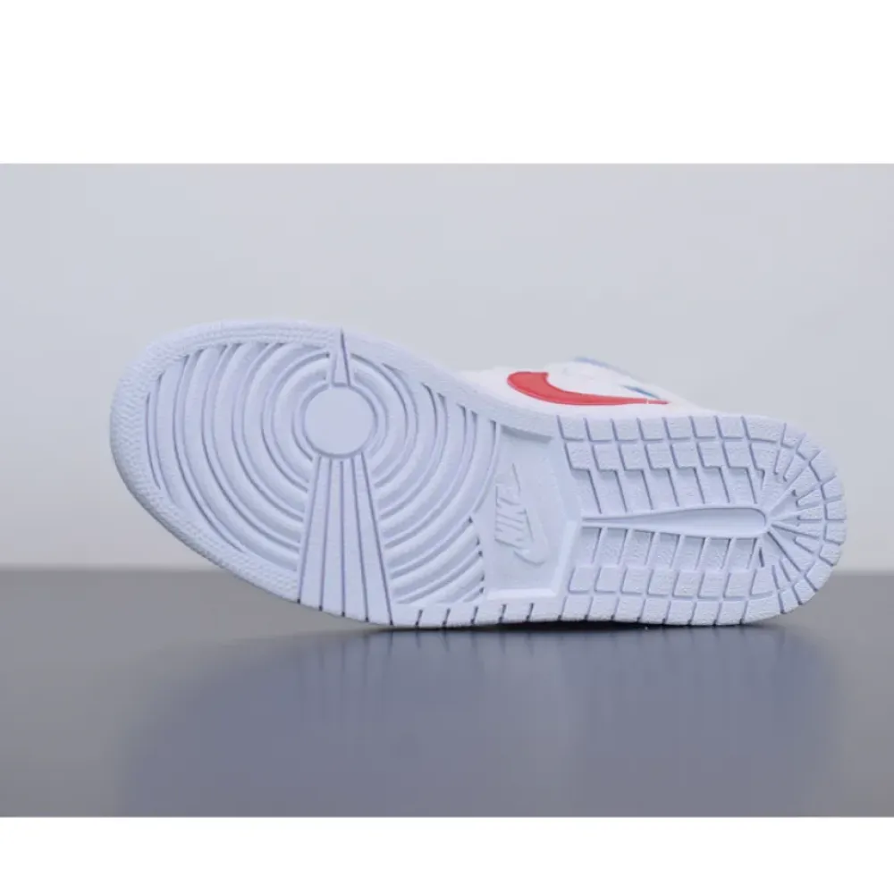 Air Jordan 1 Mid White/University Red-Game Royal  BQ6472-164