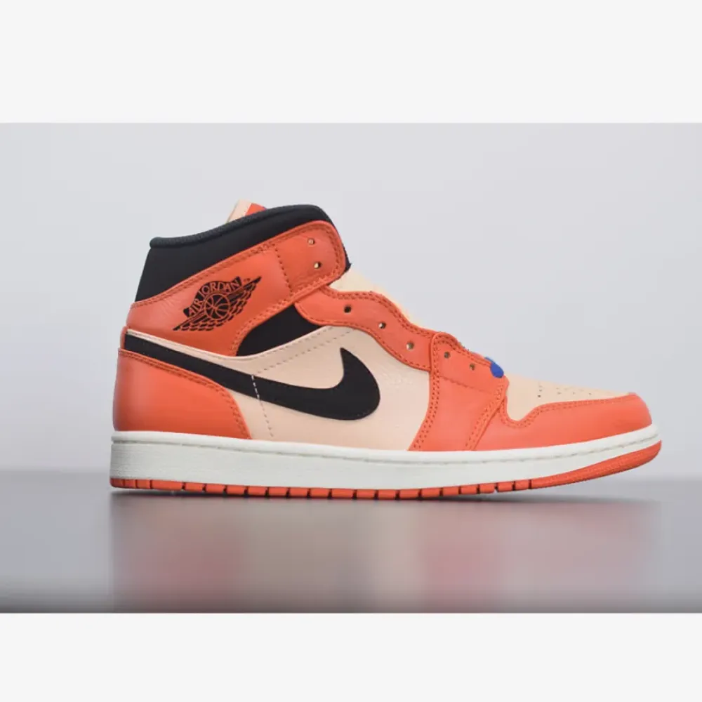 Air Jordan 1 Mid Team Orange Black  852542-800