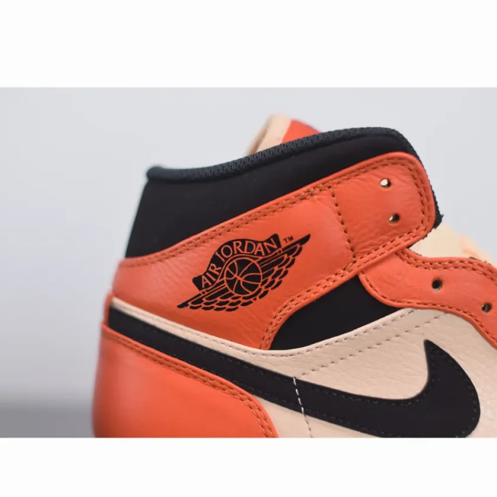 Air Jordan 1 Mid Team Orange Black  852542-800