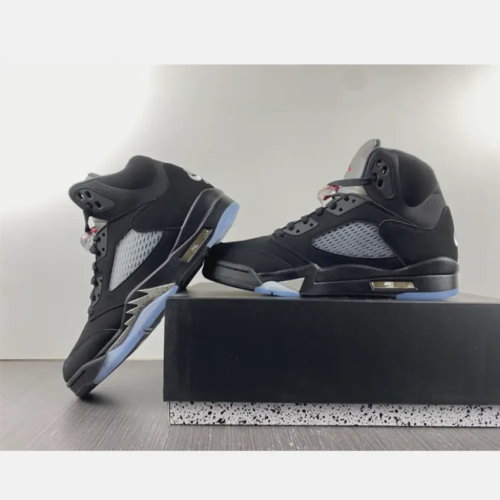 Air Jordan 5 Retro Black/Fire Red-Metallic Silver-White  845035-003