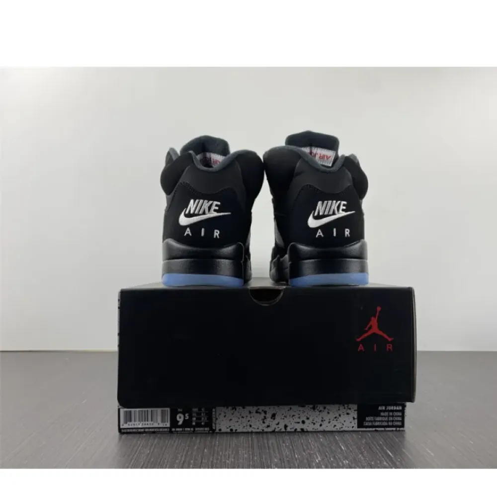 Air Jordan 5 Retro Black/Fire Red-Metallic Silver-White  845035-003