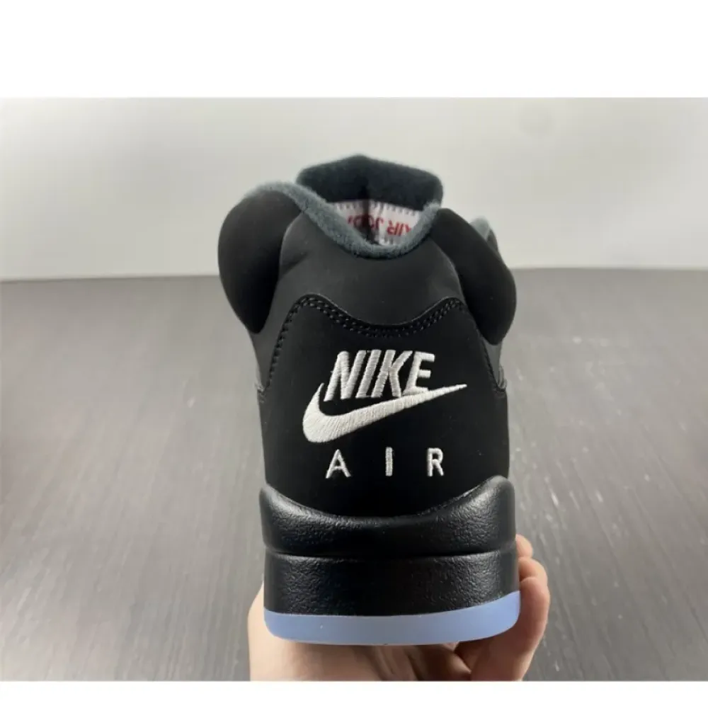 Air Jordan 5 Retro Black/Fire Red-Metallic Silver-White  845035-003