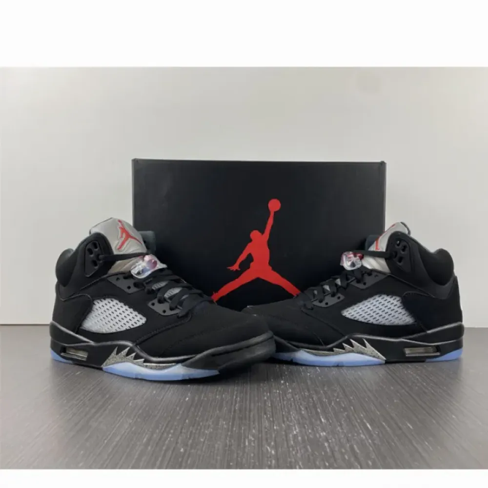 Air Jordan 5 Retro Black/Fire Red-Metallic Silver-White  845035-003