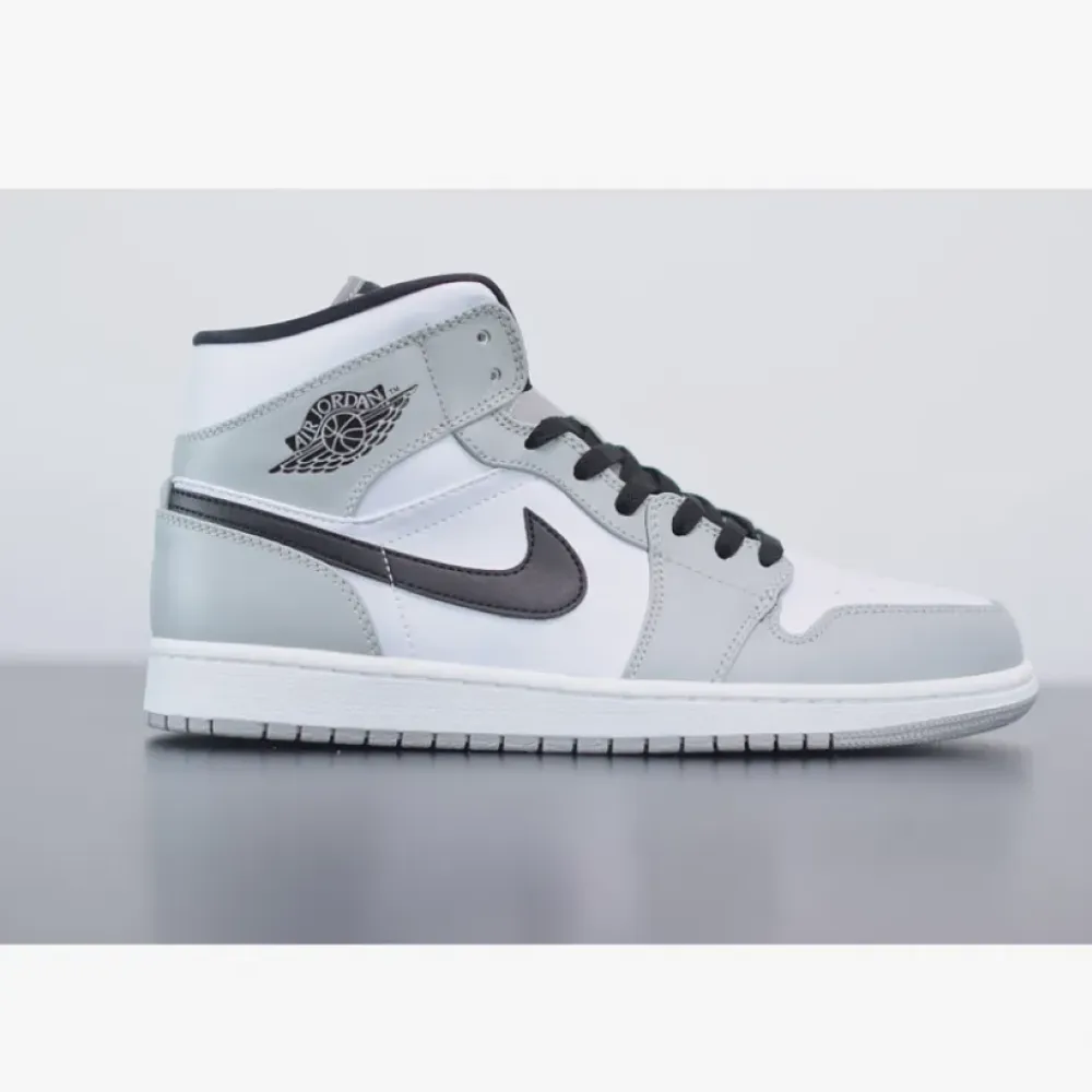 Air Jordan 1 Mid Light Smoke Grey/Black-White  554724-092
