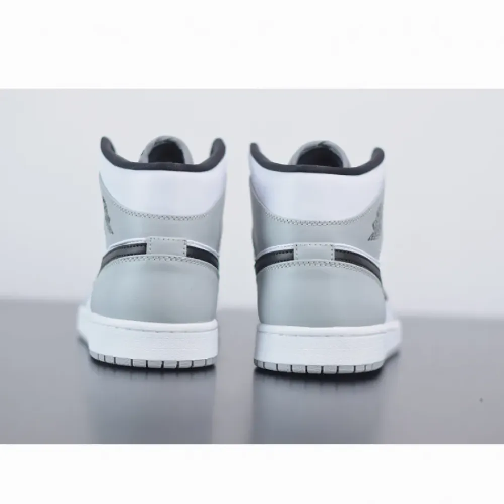 Air Jordan 1 Mid Light Smoke Grey/Black-White  554724-092
