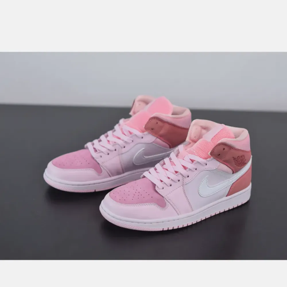 Air Jordan 1 Mid GS Digital Pink/White-Pink Foam-Sail  CW5379-600