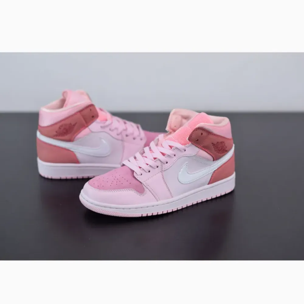 Air Jordan 1 Mid GS Digital Pink/White-Pink Foam-Sail  CW5379-600
