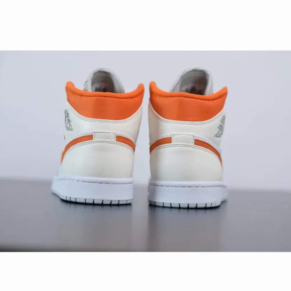 Air Jordan 1 Mid White/Starfish-Pure Platinum-Sail  CW7591-100