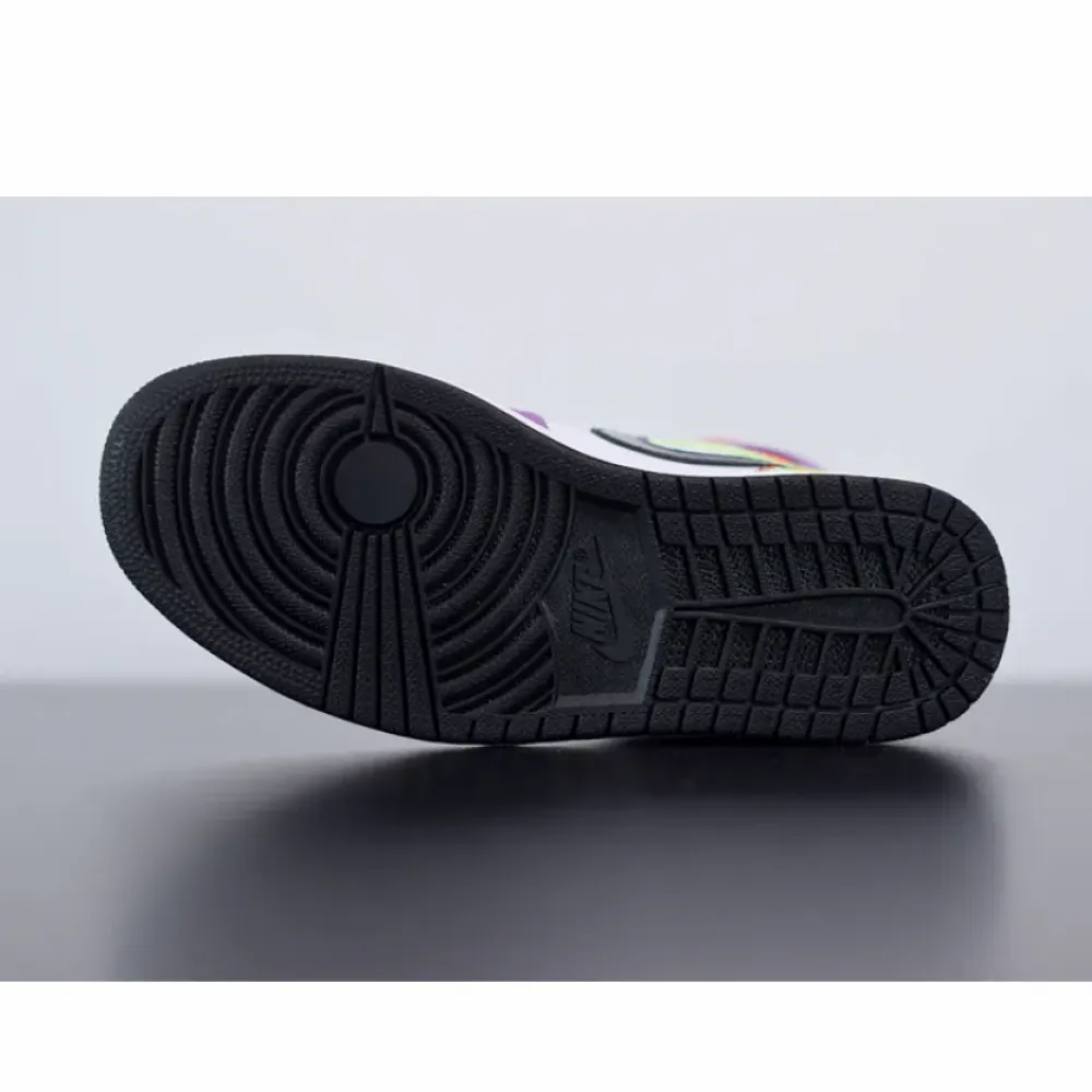 Air Jordan 1 Mid SE “Multicolor” White/Black/Lightbulb/Team Orange  CW1140-100