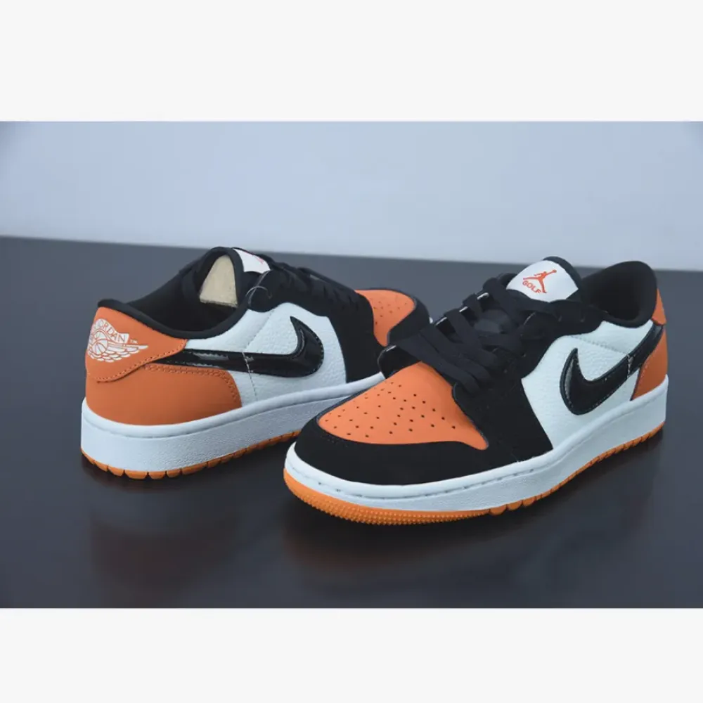 Air Jordan 1 Low Golf “Shattered Backboard” Starfish/White/Black  DD9315-800