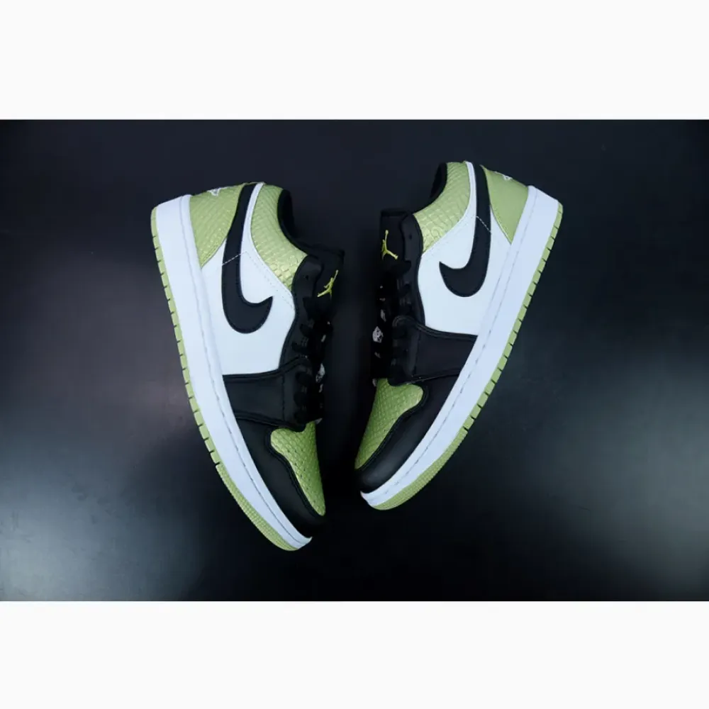 Air Jordan 1 Low “Vivid Green Snakeskin” Vivid Green/Black/White  DX4446-301